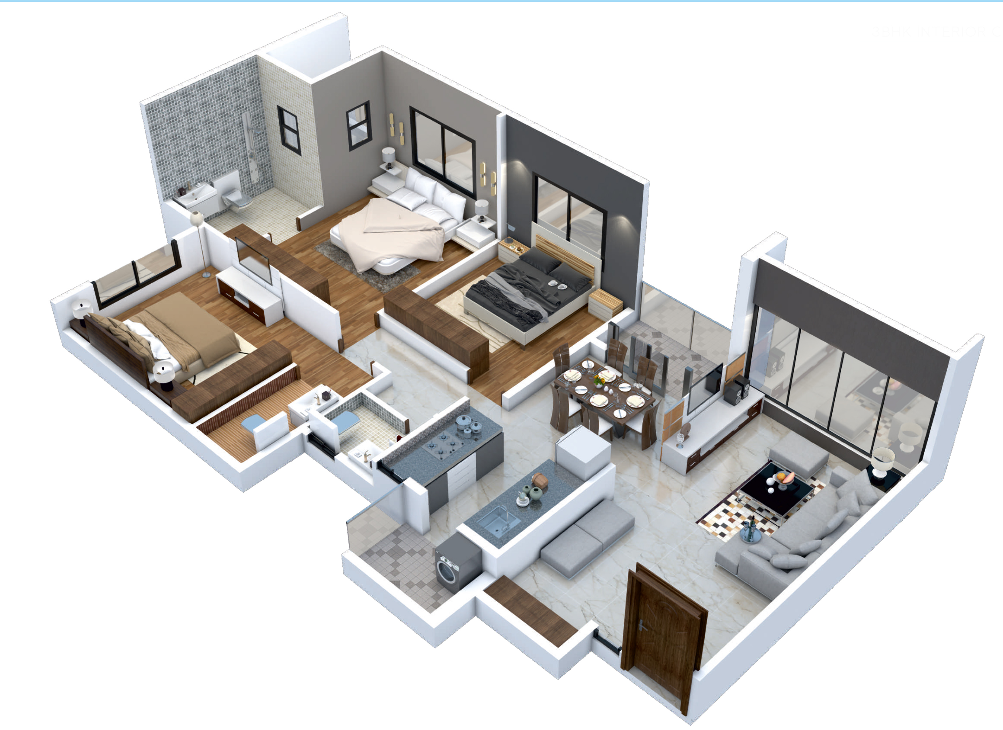 3 bhk interior
